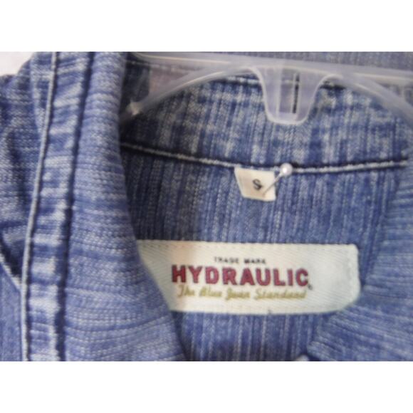 Hydraulic Jean Jacket Womens Small Blue Denim‎ Cotton Stretch Button Front - Picture 2 of 10